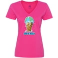 thumbnail image 3 of Inktastic Keep It Cool Melting Earth Ice Cream Cone Women's V-Neck T-Shirt, 3 of 5