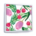 thumbnail image 3 of Designart 'Blooming Beautiful Pink Tulips Flowers On White' Traditional Framed Canvas Wall Art Print, 3 of 5