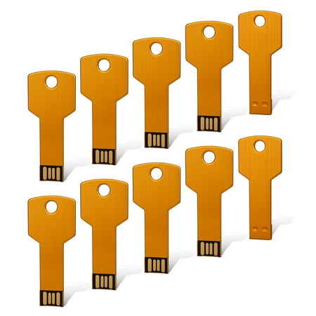 Memory Key - KOOTION 10PCS 1GB 1G USB Flash Drive Metal Key Design USB Flash Drive Metal Key Shaped Memory Stick USB 2.0, 1G