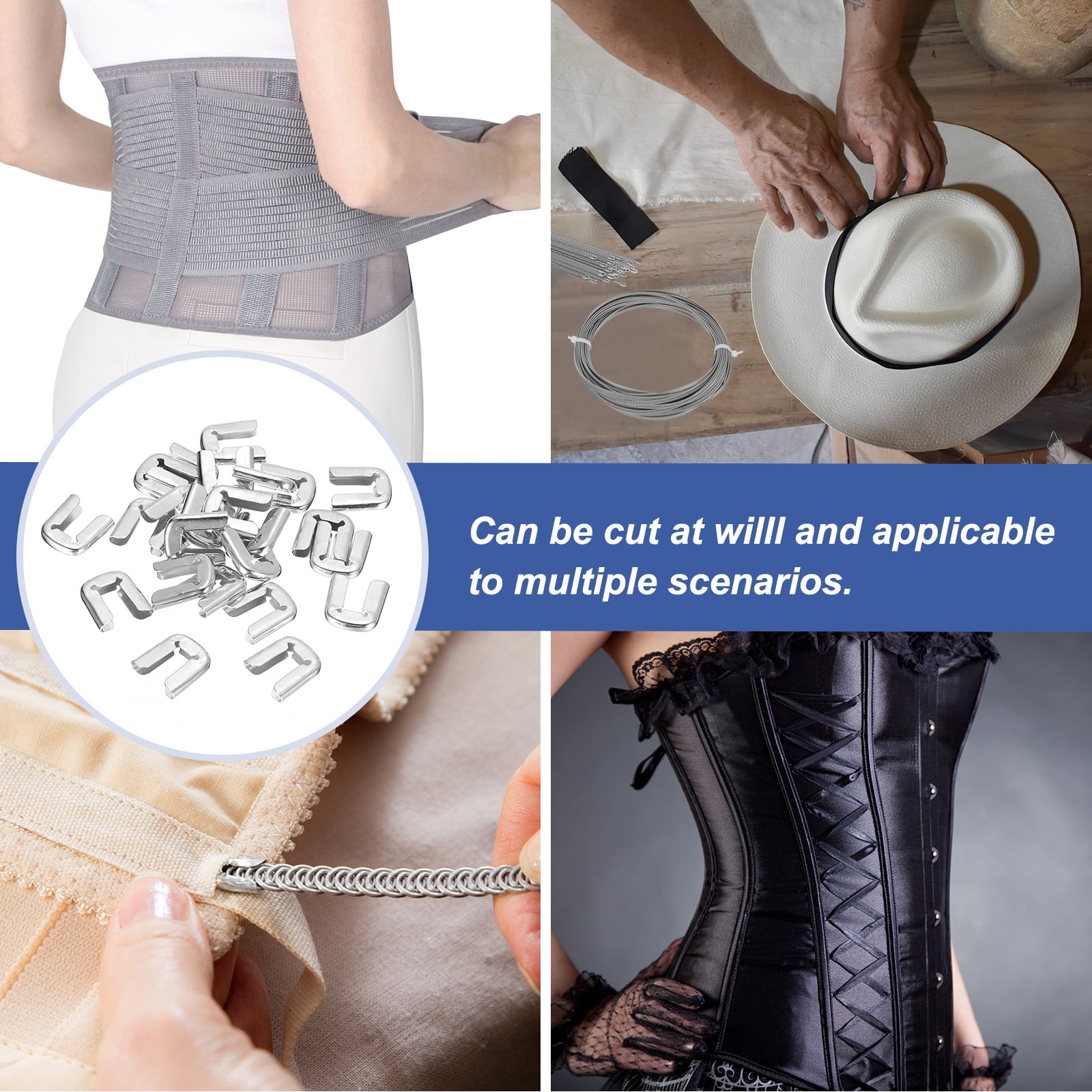 Unique Bargains Spiral Boning Tips Corset Boning Tips Covers End Cap Silver 12 cm
