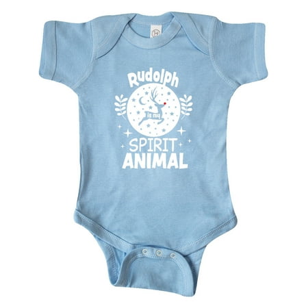 

Inktastic Christmas Rudolph is My Spirit Animal with Reindeer Silhouette Gift Baby Boy or Baby Girl Bodysuit