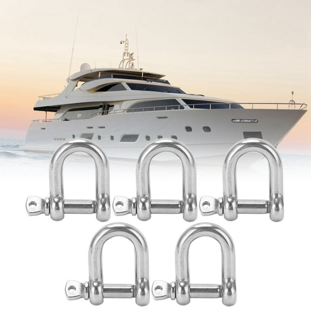 LYUMO Shackle D Rigging Hooks,Straight D‑shackle Stainless Steel Shackle,5PCS  D Shackle With Screw Pin Stainless Steel 304 Heavy Duty For Chains Wirerope  Lifting 