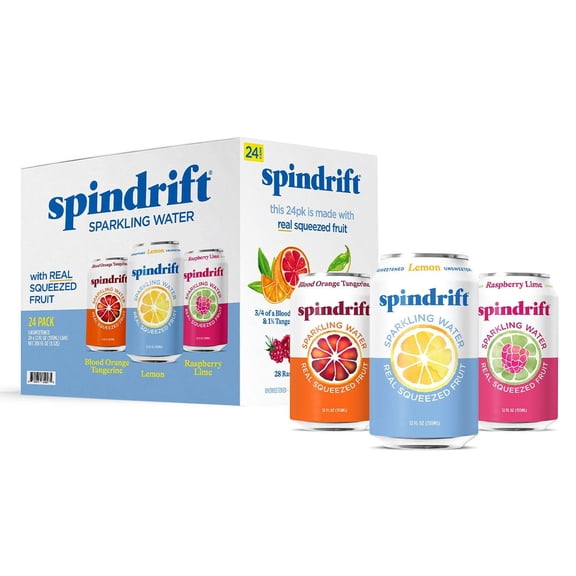 Spindrift Sparkling Water Variety Pack, 12 fl oz Cans, 24 Pack