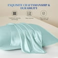 thumbnail image 6 of THXSILK 25 Momme Silk Pillowcase, Both Side 100% Mulberry Silk Pillowcase for Hair and Skin, Natural Mulberry Silk Dual Sides with Hidden Zipper, California King(20"x40"), Light Blue, 6 of 8