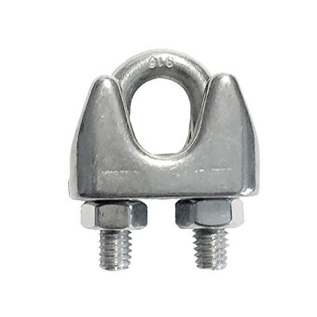 

10 Pieces Stainless Steel 316 5/16 M8 8mm Wire Rope Clip Marine Grade for 5/16 Wire Rope