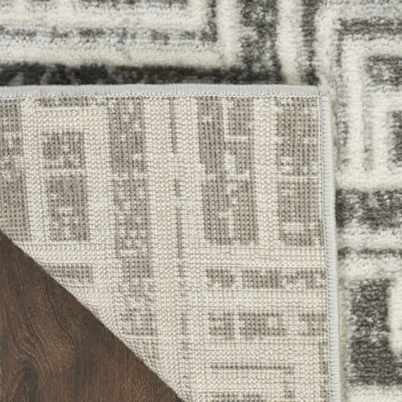 HomeRoots 553140 9 x 12 ft. Grey Geometric Distressed Rectangle Area Rug