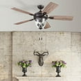 thumbnail image 2 of Honeywell Glencrest 52" Craftsman Industrial Oil Rubbed Bronze LED Outdoor Ceiling Fan with Light, 2 of 15