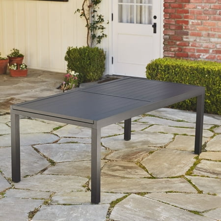 Hanover Naples 11 Pcs Aluminum Outdoor Dining Set, Gray