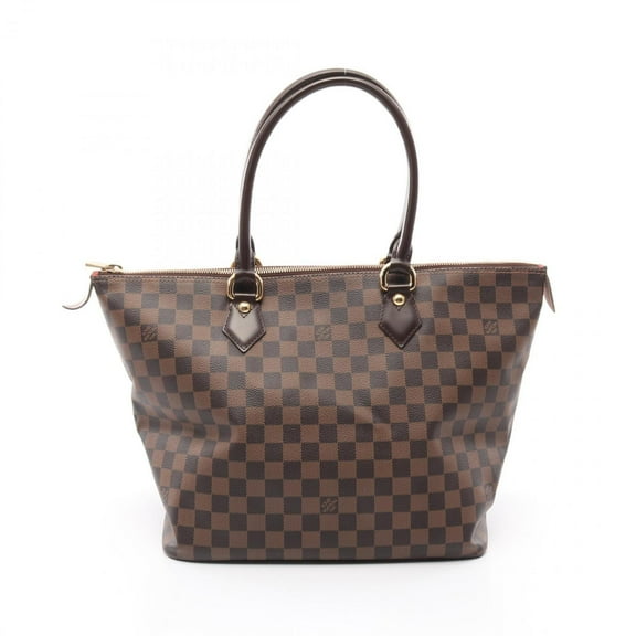 Pre-Owned LOUIS VUITTON Saleya MM Tote Bag Coated Canvas Leather Damier Women's Brown... (Fair)