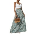 thumbnail image 2 of Women'S Stretchy Wide Leg Palazzo Lounge Pants Casual Comfy Middle Waist Palazzo Pants Color 3 L, 2 of 5