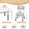 thumbnail image 3 of Kids Table & 2 Chair Set,Square Table and Chairs Set,Height Adjustable Toddler Table with Graffiti Desktop,Children Multi-Activity Table for 2,Kids Furniture for Ages 2-8, 3 of 9