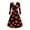 A-Red, variant on Womens Vintage Cocktail Dress Love Cute Valentine's Day Heart Print Party Dress Flowy Swing Long Sleeve V-Neck Midi Dresses Red S