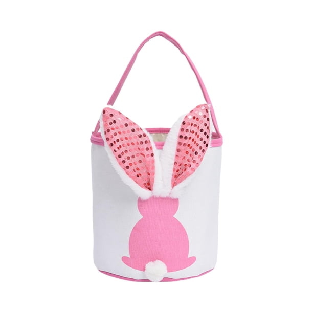 Canasta de Pascua, bolsa de regalo encantadora para niños y niñas Rosa