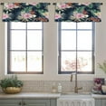 thumbnail image 3 of LALILO Kitchen Curtain Valance Tropical Flowers And Leaves Rod Pocket Window Curtain 52"x 18" Set of 2, 3 of 5