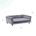 thumbnail image 3 of Critter Sitters 42 in. Elegant Gray Faux-Velvet Rectangle Pet Bed, 3 of 23