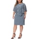 thumbnail image 2 of Vestidos Formales de Talla Grande para Mujeres Agnes Orinda Sin Mangas con Superposición de Encaje Vestido Lápiz para Fiesta 1X Gris Azul, 2 of 6