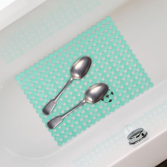 2Pack Kitchen Sink Mat for Stainless Steel/Ceramic Sinks, PVC Eco-friendly Protectors for Bottom of Kitchen Sink, Adjustable, Fast Draining, Dots Design, 11.8x15.7 (Black Translucent)