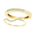 thumbnail image 2 of AFFY Round Cut White Natural Diamond His and Hers Wedding Band Set in 14K Yellow Gold (0.33 Cttw) By, 2 of 2