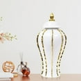 thumbnail image 5 of kowaku Porcelain Ginger Jars for Home Decor - White Gold Decorative Ginger Jar Vase  with Lid - Ceramic Temple Jar, 5 of 8