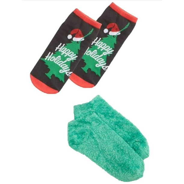 Hue HUE Women's Footsie Ankle Sock Gift Box Set 2 Pair, Black, One