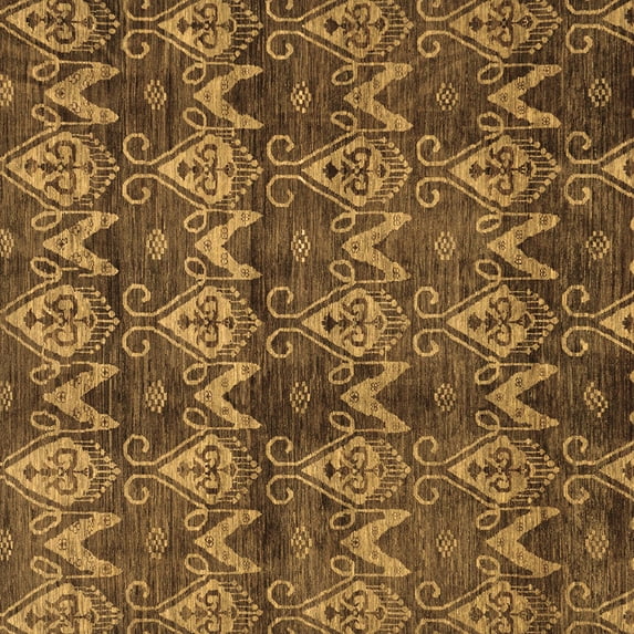 Ahgly Company Indoor Square Abstract Brown Modern Area Rugs, 7' Square
