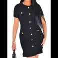 thumbnail image 2 of Vestido de Mujer de Corta, Elegante, para Boda, Cóctel, Ajustado, Midi, con de . Negro L, 2 of 7