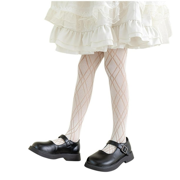 Odeerbi 0-13 Años Niñas Pantys de Encaje de Verano Mallas de Red de Algodón Leggings Huecos Pantalones de Malla Transpirables