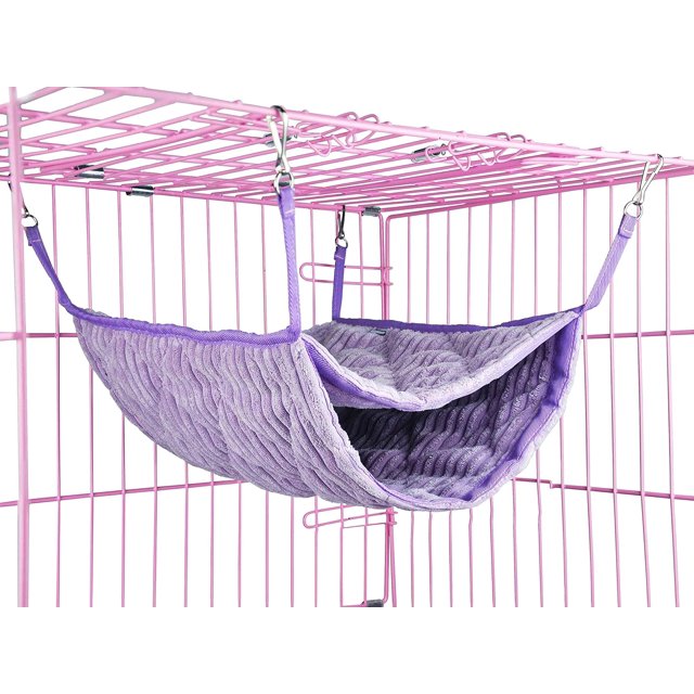 Hamaca doble de lujo con litera, ideal para 2 hurones adultos o 5 ratas adultas. Hamaca colgante tipo saco de dormir para hurones, ratas, petauros del azúcar y otros animales pequeños