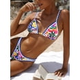thumbnail image 2 of HaiiMeid Women's Two Piece Swimsuits Floral Print Triangle Bikini Sets for Women High Cut Bathing Suit, 2 of 4