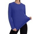 thumbnail image 2 of ZyeKqe Womens Workout Tops Crewneck Long Sleeve Shirts Sun Protection Quick Drying Athletic Hiking Running Activewear Tees, 2 of 9