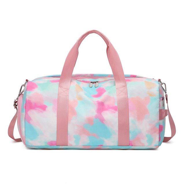 Bolsa de lona para niños, bolsa de gimnasia para adolescentes, bolsa de baile para niños, compartimento para zapatos, bolsillo húmedo, Weekender, deportes nocturnos Fivean unisex