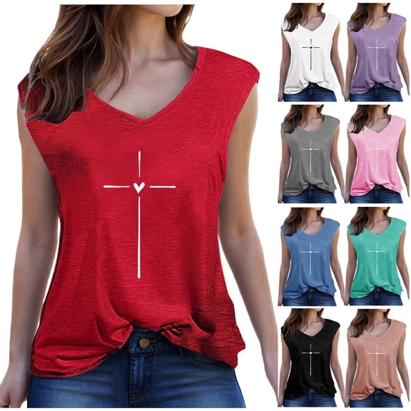 Bixock Womens Tank Tops Sleeveless Blouse Solid Color V Neck Inner Outer Wear Casual Shirt Daily Layering Top Beach Vacation Summer Clothes
