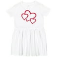 thumbnail image 3 of Inktastic Three Red Hearts Girls Toddler Dress, 3 of 5
