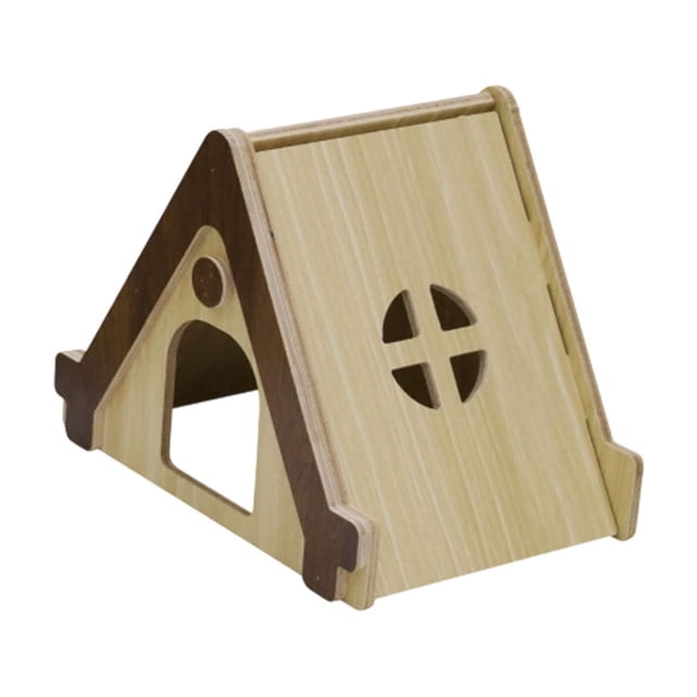 Wooden Hamster Habitat Hideout for Small Interactive Playhouse Cage Accessory Indoor Outdoor Use