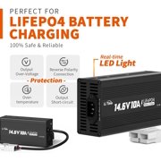 LiTime 12V 100Ah LiFePO4 Lithium Deep Cycle Battery 100A BMS 1280Wh Energy with 14.6V10A Charger