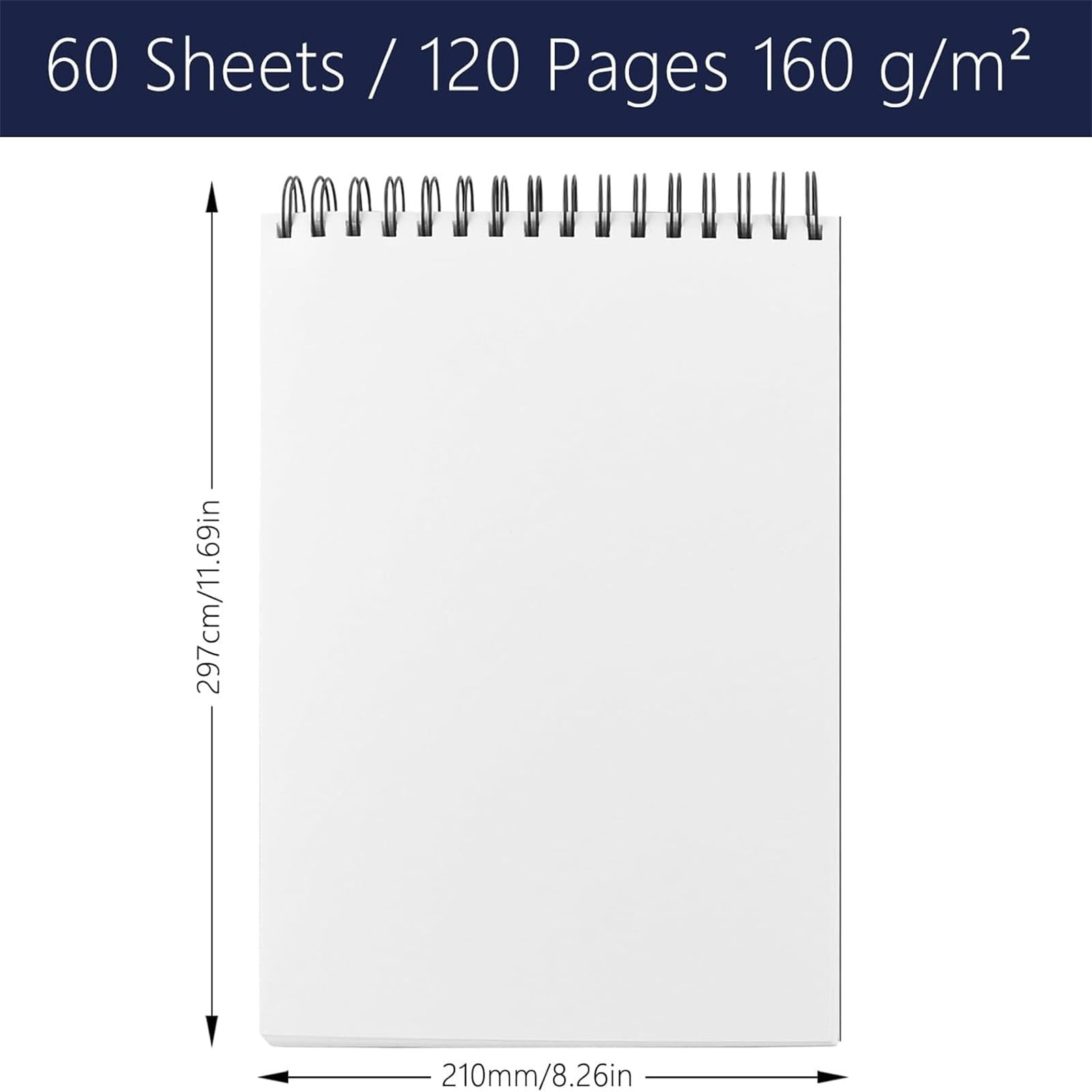 SLUOHZXI 8" x 12" Sketch Book, Top Spiral Bound Sketch Pad, 60 Sheets 160gsm Acid-Free Drawing Paper, Art Sketchbook for Drawing Pad for Artists & Beginners Professional Art Supplies for Adults
