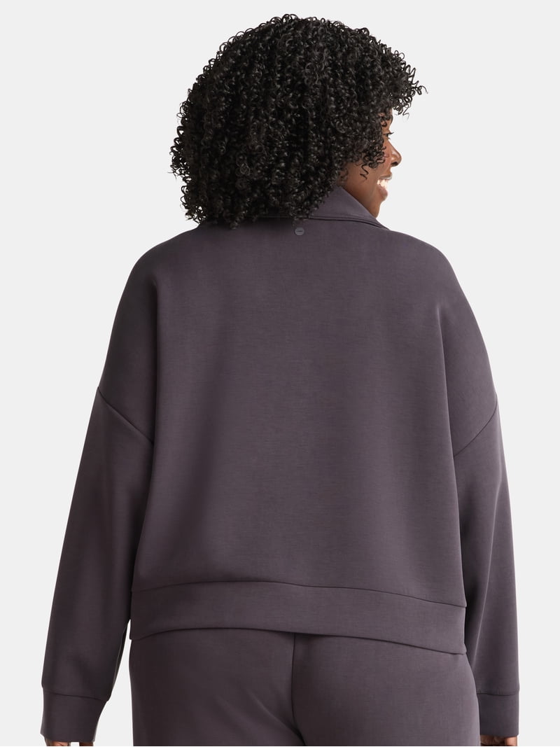 Avia Women's and Women's Plus ScubaKnit Quarter Zip Pullover