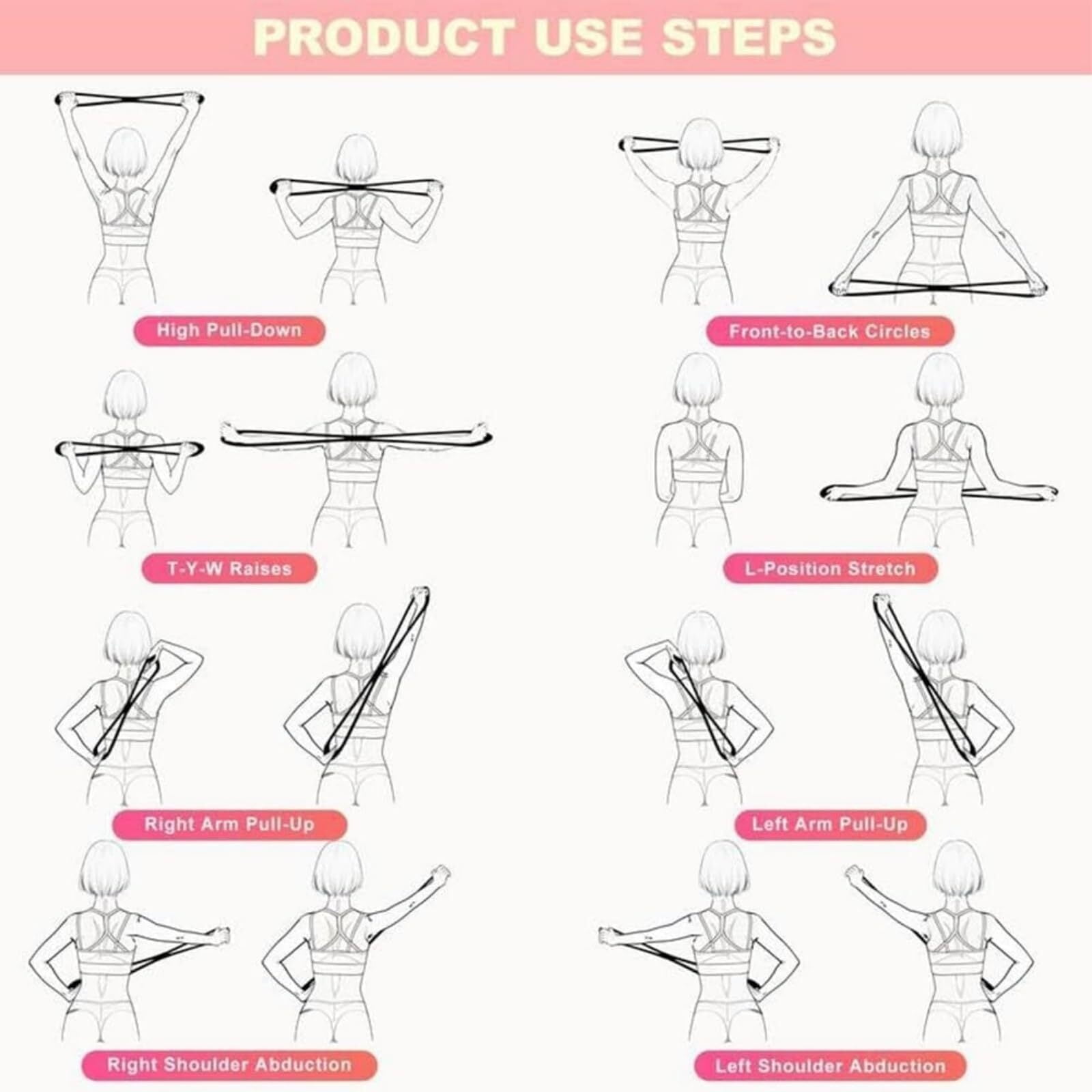 Resistance Bands, Figure 8 Exercise Bands for Women Men, Figure 8 Resistance Band, Keep Resistance Band Figure 8, Exercise Bands for Strength Training, Yoga, Pilates, Elastic Pull Bands