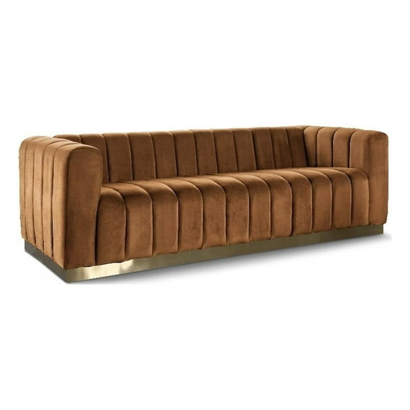 Meridian Furniture Marlon Saddle Velvet Sofa