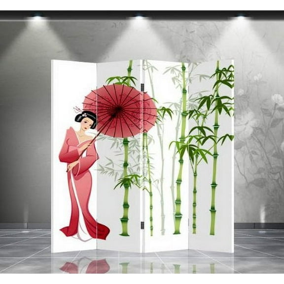 Double Sided Canvas Screen Room Divider - Beauty