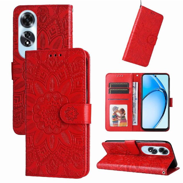 Funda tipo cartera GANGXUN para OPPO A60 4G , diseño girasol, cuero PU, soporte, cierre magnético, tarjetero