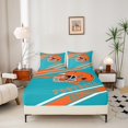 thumbnail image 3 of Erosebridal American Football Bed Sheets Set Twin Size, Soccer Sports Bedding Sets Twin Size, Blue Orange, Miami, 3 Pieces (Top Sheet, Fitted Sheet, Pillowcase), 3 of 6
