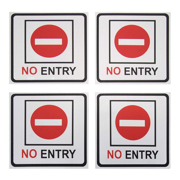 No Entry Signs 4 Pack Metal No Trespass Signs Aluminum Private Property Signs Self Adhesive Ideal For Office Retail Restaurants Indoors And Outdoors 5 5 X 5 5 Inches Walmart Com Walmart Com