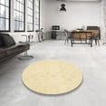 thumbnail image 3 of Ahgly Company Indoor Round Abstract Sun Yellow Oriental Area Rugs, 6' Round, 3 of 6