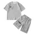 thumbnail image 4 of LIIPEE Boys Outfit Sets Summer Casual Letter Printed Loose Fit Short Sleeve Crew Neck T Shirt Pockets Shorts 2 Piece Set Children Kids Cute Comfortable Breathable Stylish Outfits,15-16 Years, 4 of 5