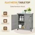 thumbnail image 6 of Jopath Wooden Outdoor Storage Cabinet,Potting Bench Table with Metal Top & 2 Tier Storage Shelves,Garden Workstation for Yard,Garden,Gray, 6 of 8