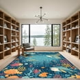 thumbnail image 2 of ODIKA 4'x6' Machine Washable Non-Slip Area Rug, CDIWIDH Sea Creature for Theme Character Room High Traffic Rug, Blue, 889798, 2 of 7