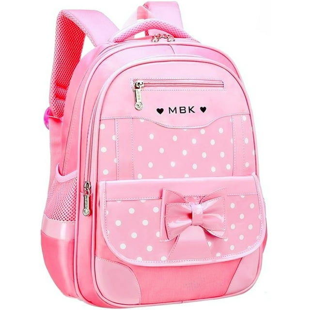 Girls Backpack Cute School Bag, Elementary Princess Bookbag Kids School Backpack for Teen Girls, Pink