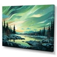 thumbnail image 2 of Designart "Minimalist Scenery Of The Northern Lights" Northern Lights Canvas Wall Art, 2 of 7