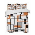 thumbnail image 2 of Quilts Queen Size, Orange Black Grey Geometric Soft Comforter Bedding Set for Bed, Middle Century Modern Abstract Art Lightweight Quilted Bedspread with Pillow Cover(2 Pieces), 90x96 Inch, 2 of 6